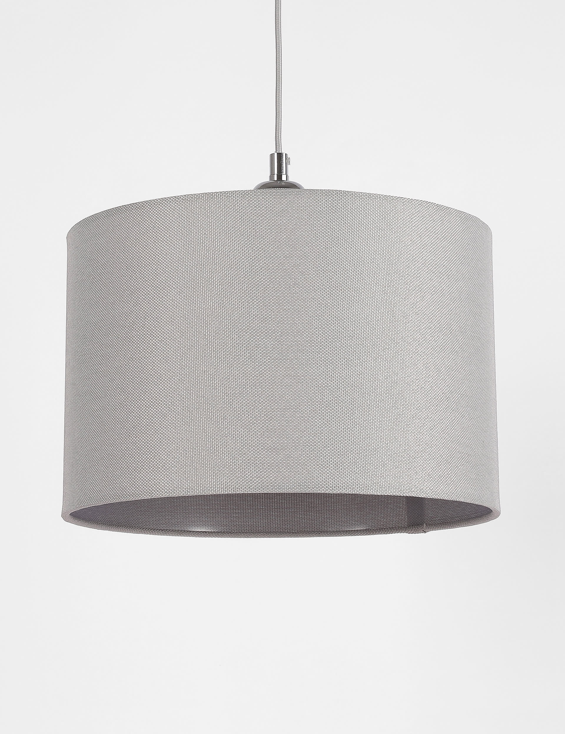 M&S Textured Drum Lamp Shade - Light Grey, Light Grey,Oatmeal