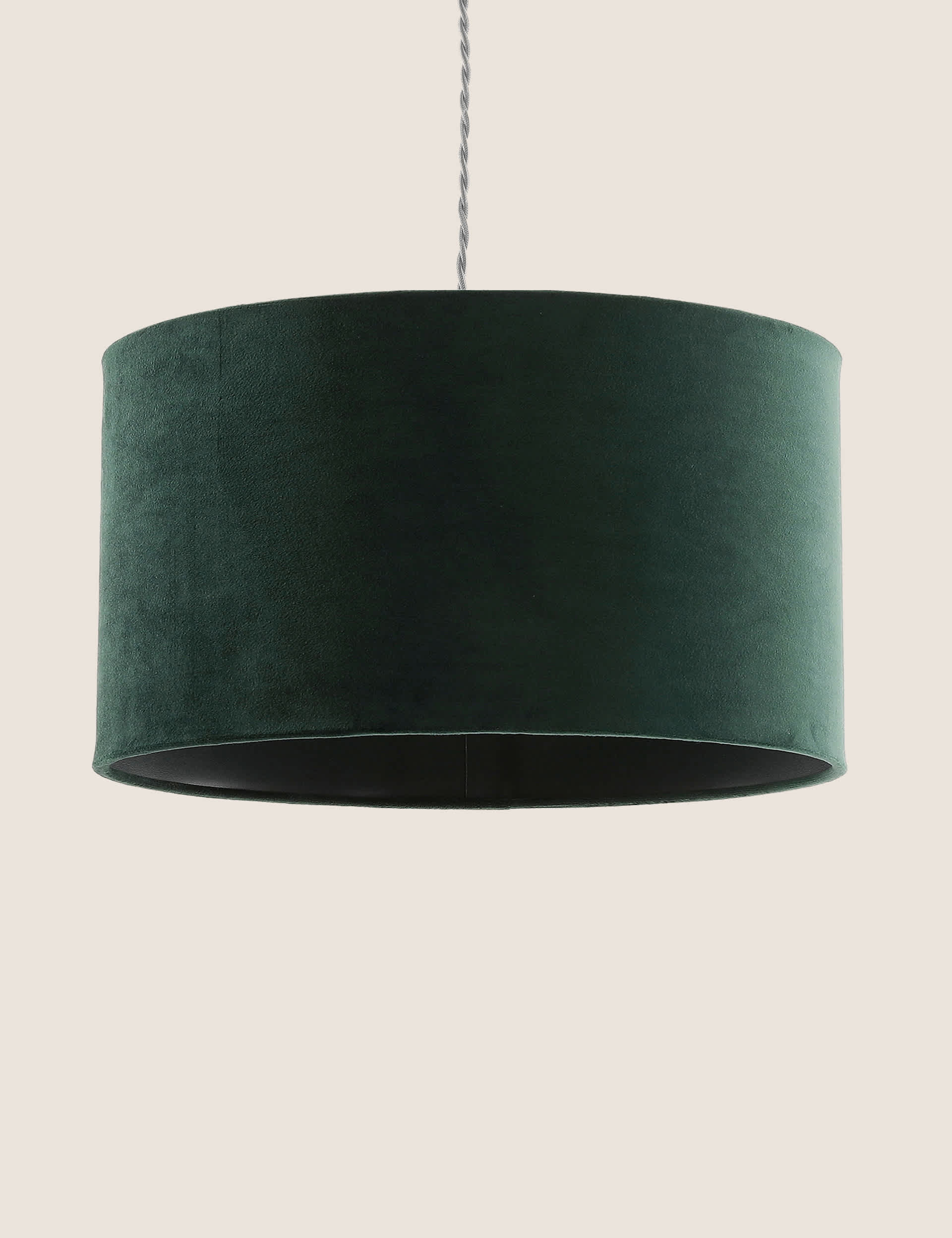 M&S Velvet Oversized Ceiling Lamp Shade - Forest Green, Burnt Orange,Blush,Grey,Navy,Duck Egg,Ivory,