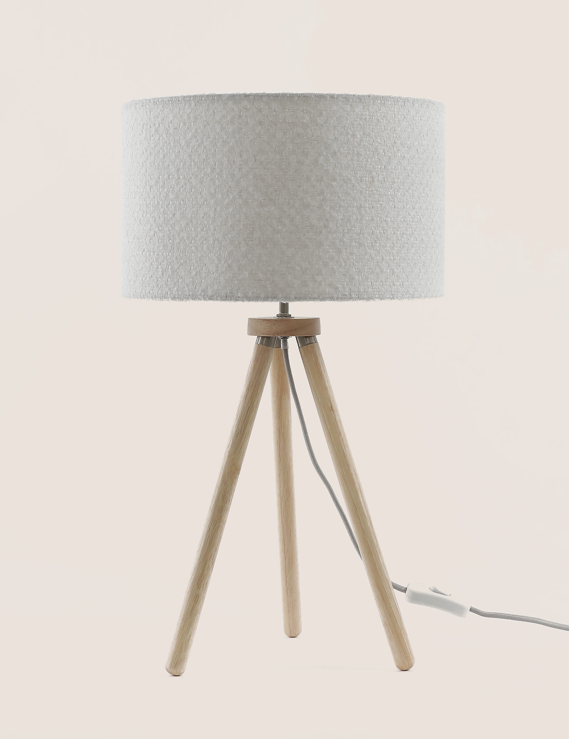 M&S Wooden Tripod Table Lamp - Natural, Natural