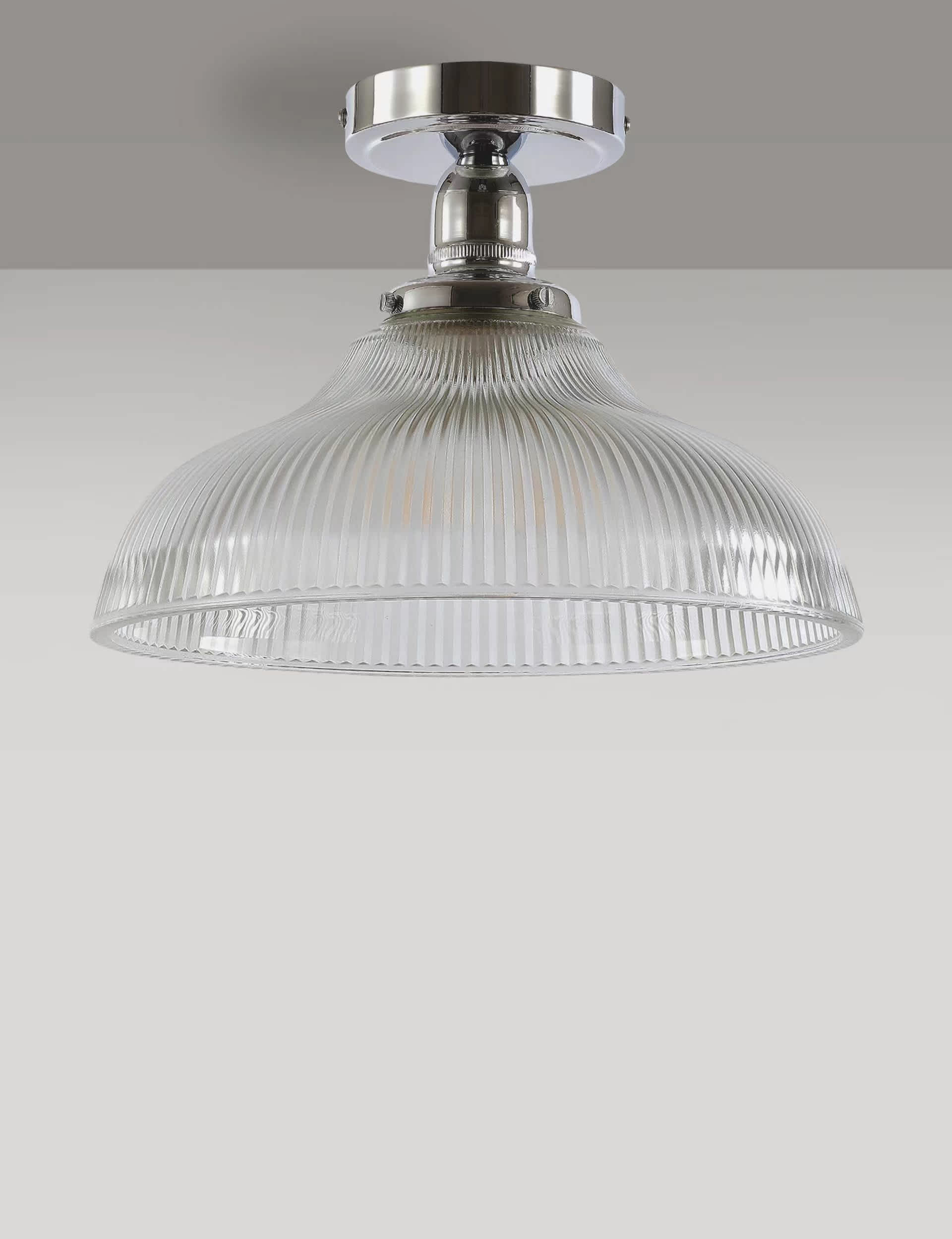 M&S Florence Flush Ceiling Light - Chrome, Antique Brass,Chrome