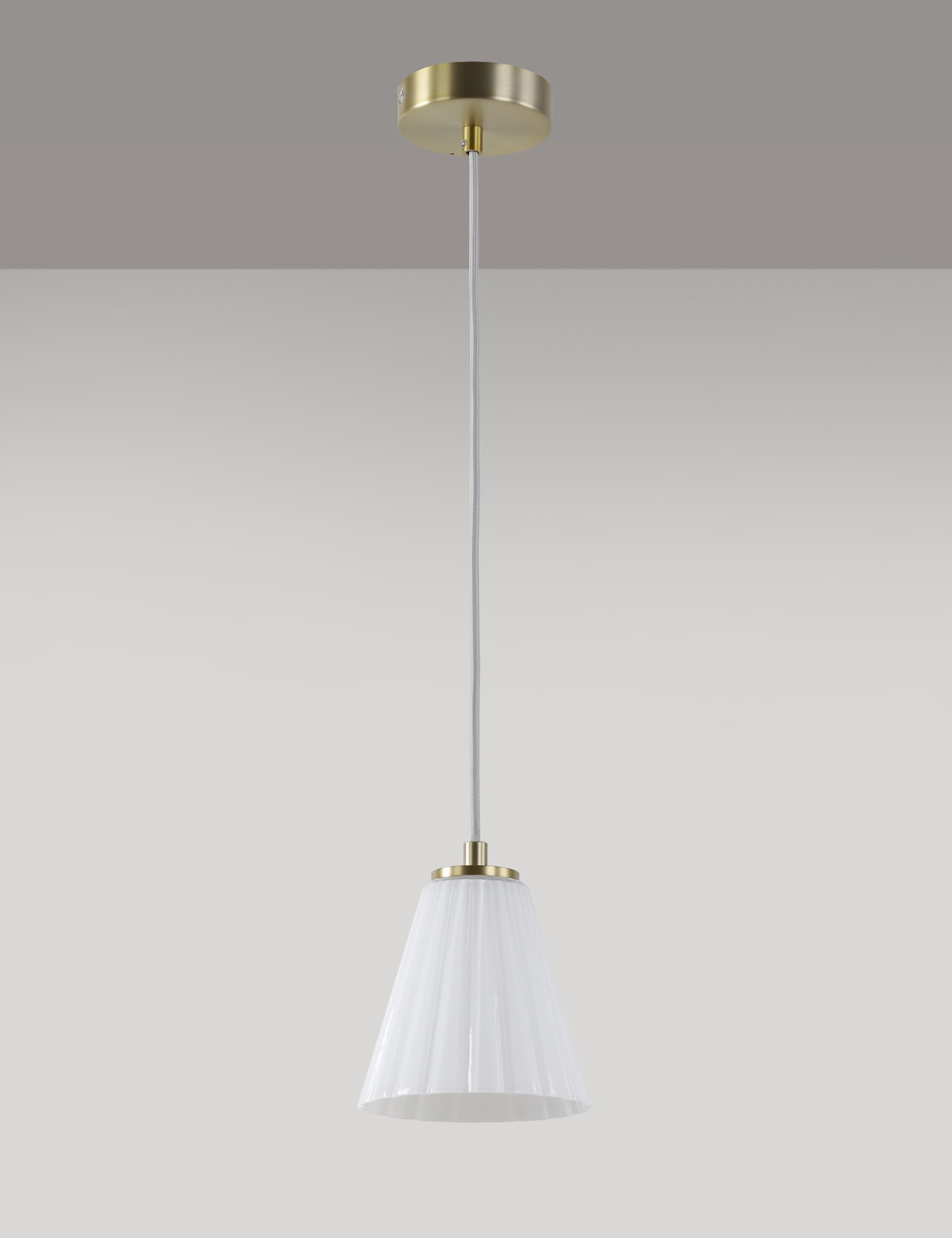 M&S Georgia Pendant Light - White, White