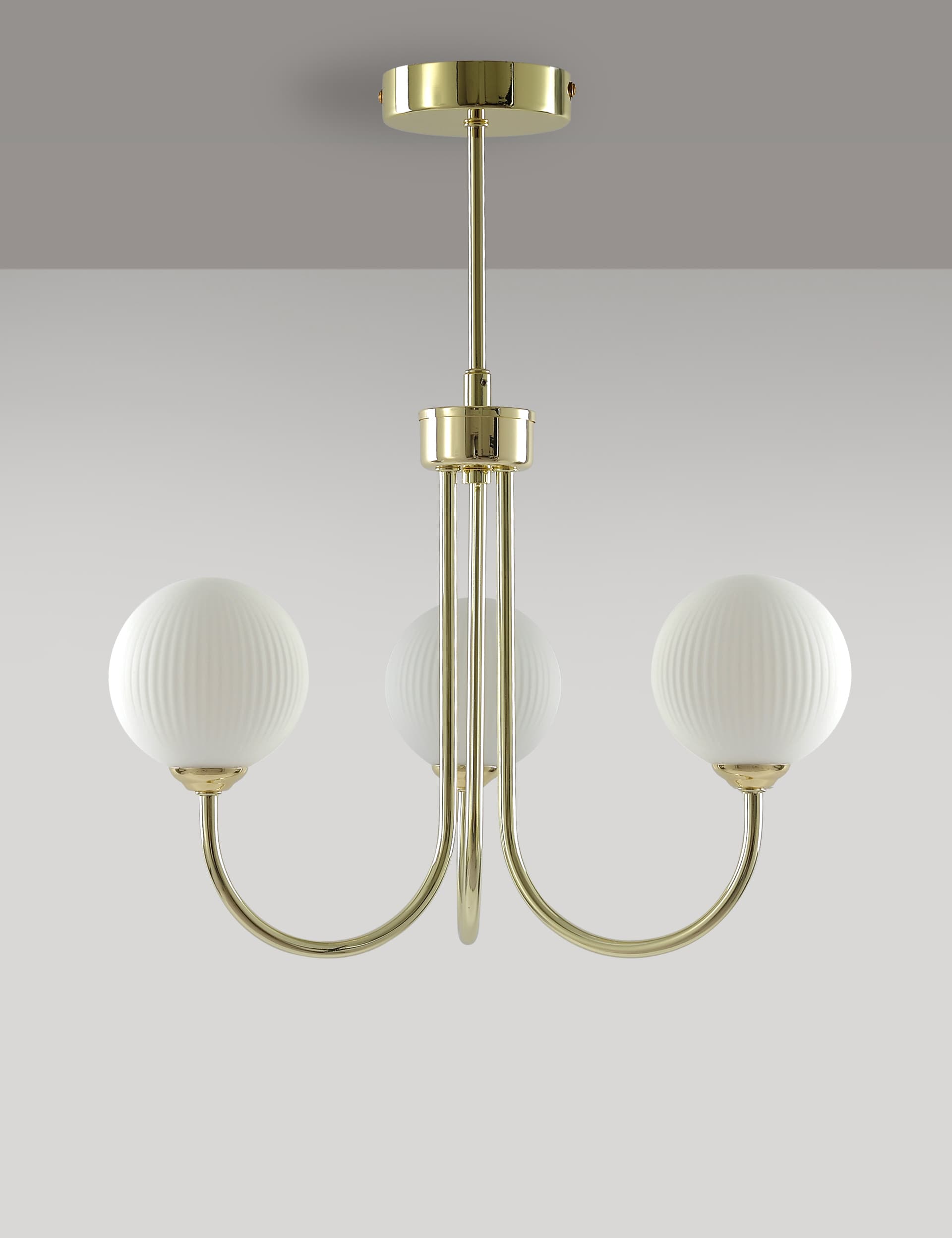 M&S Collection Emelie Ribbed Ceiling Light - Polished Brass, Polished Brass