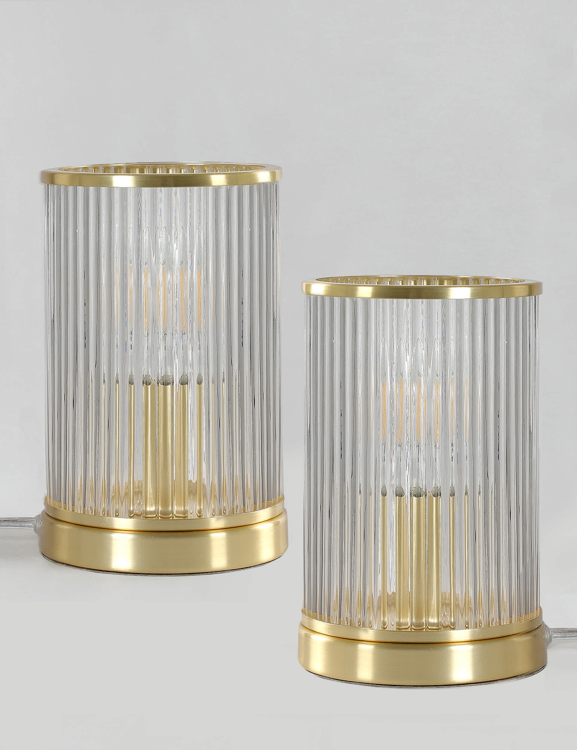 M&S Set of 2 Monroe Table Lamps - Polished Brass, Silver,Polished Brass