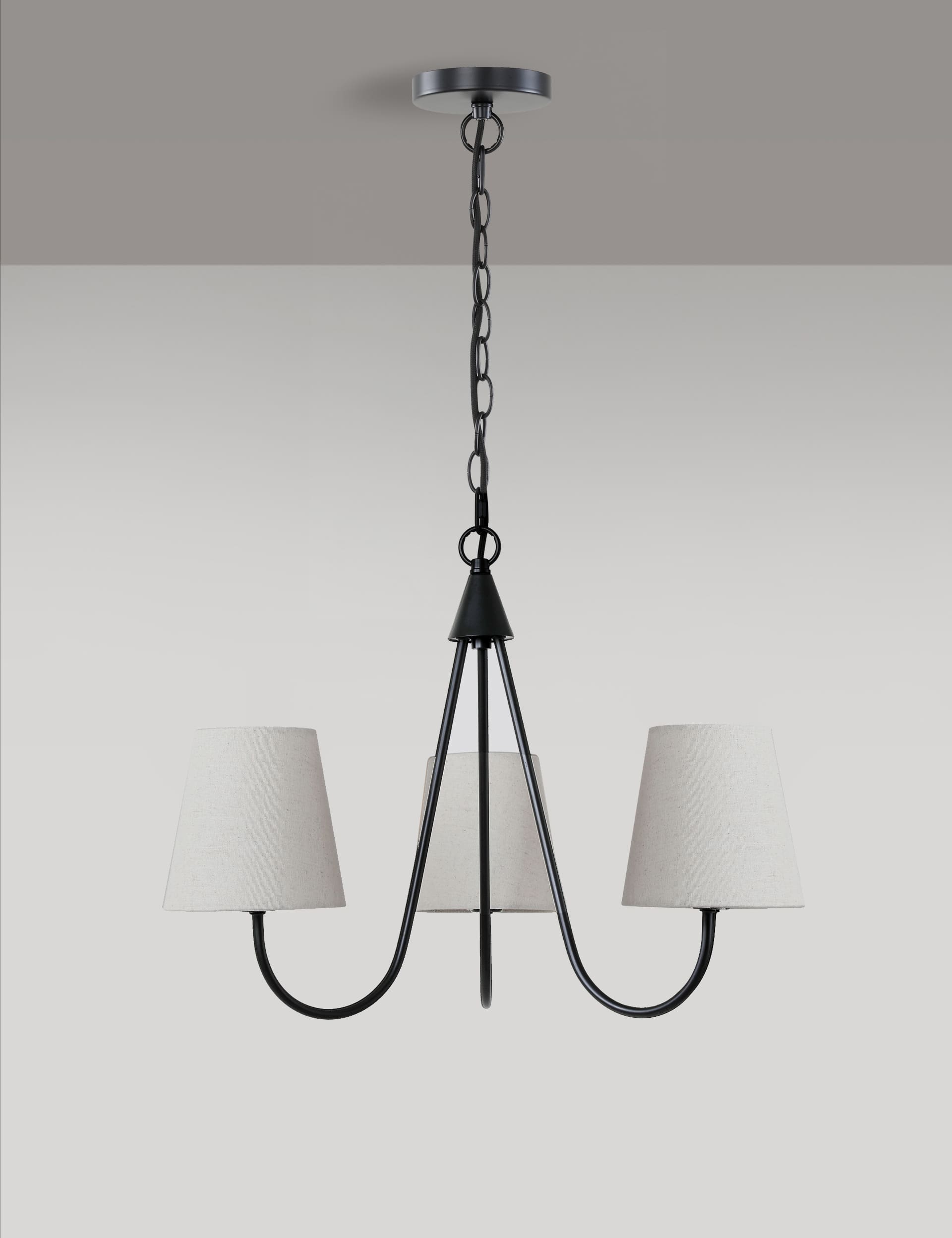 M&S 3 Shade Ceiling Light - Black, Black