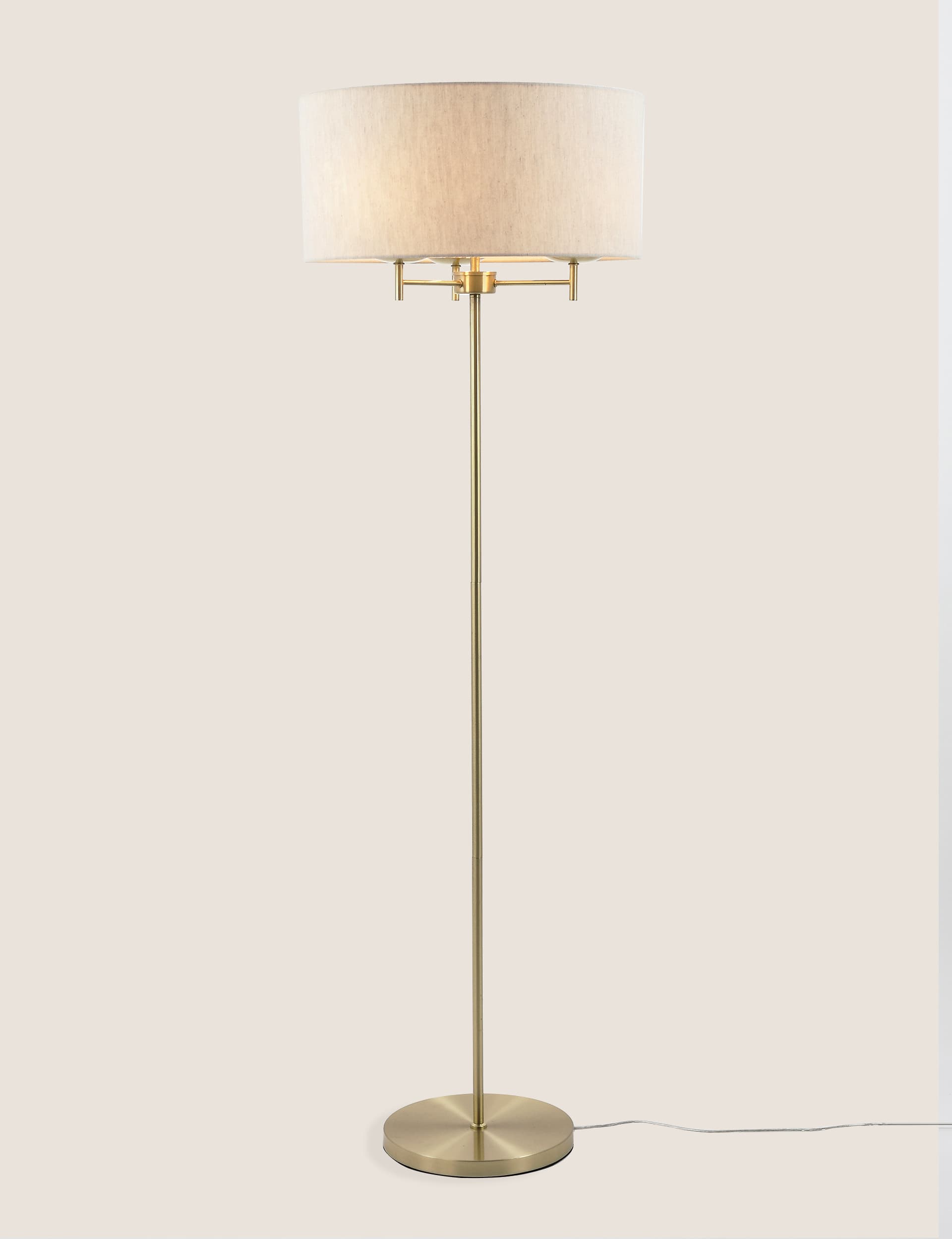 M&S Collection Fleur Floor Lamp - Antique Brass, Antique Brass