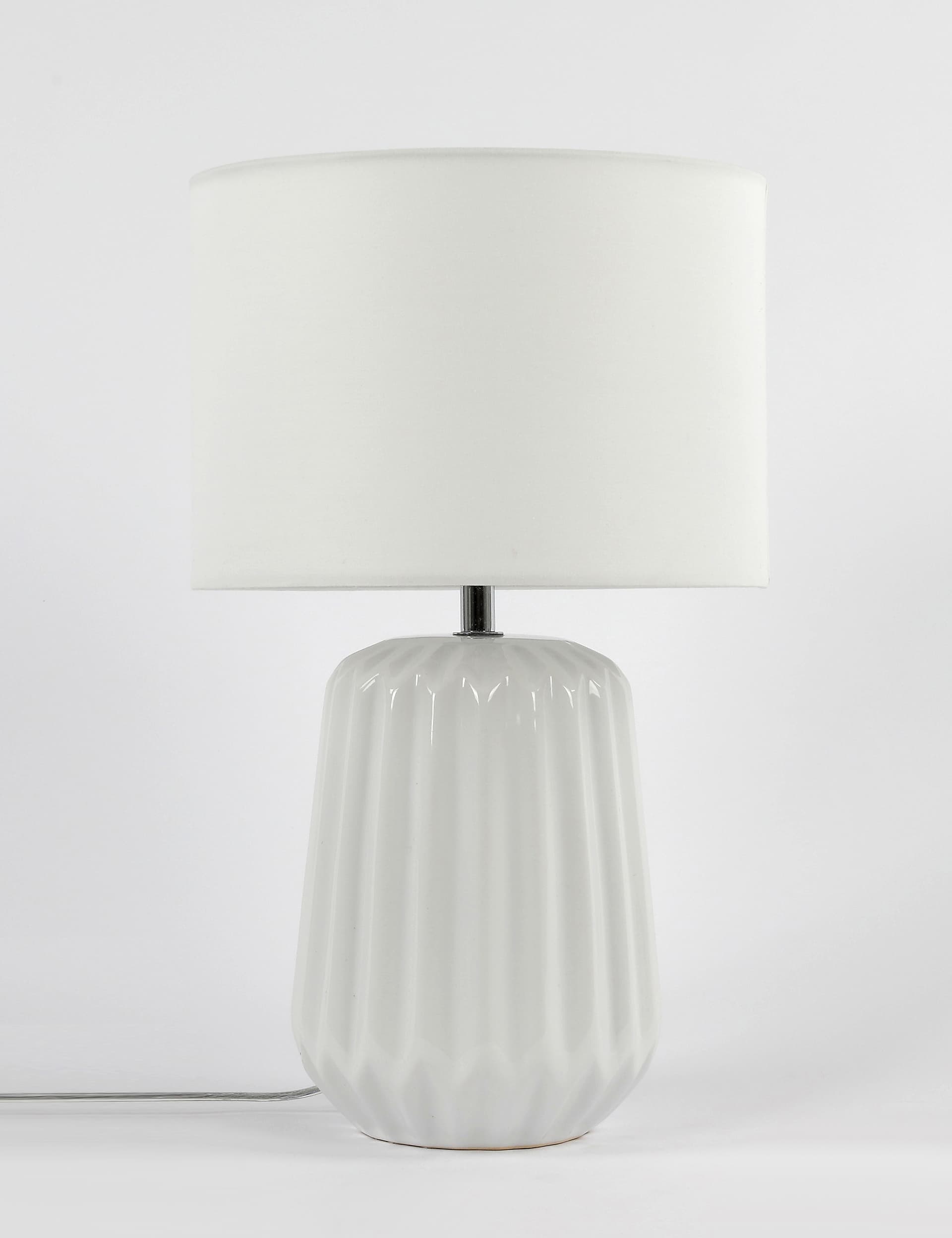 M&S Collection Geometric Table Lamp - White Mix, Grey,White Mix