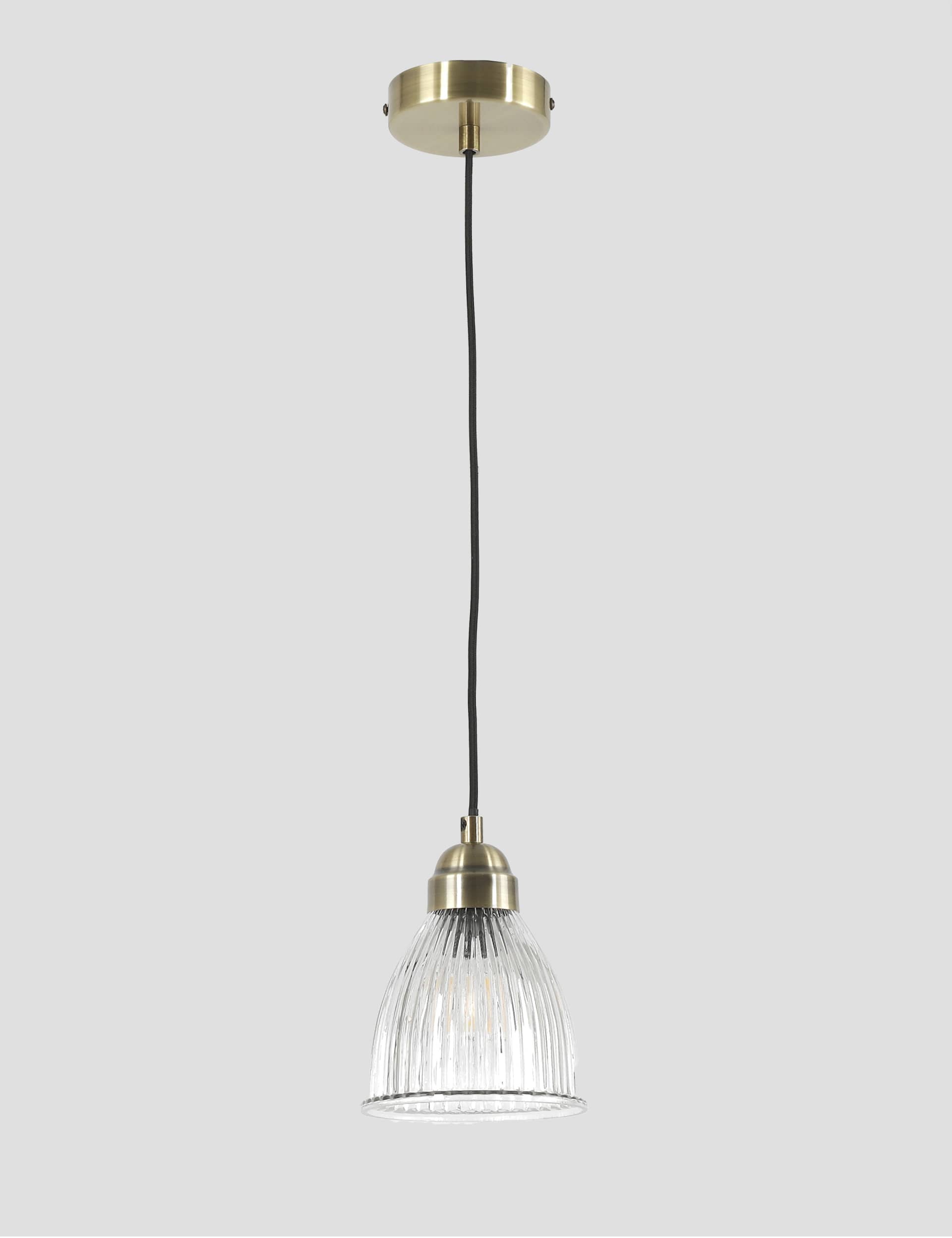 M&S Small Florence Pendant Light - Antique Brass, Chrome,Antique Brass