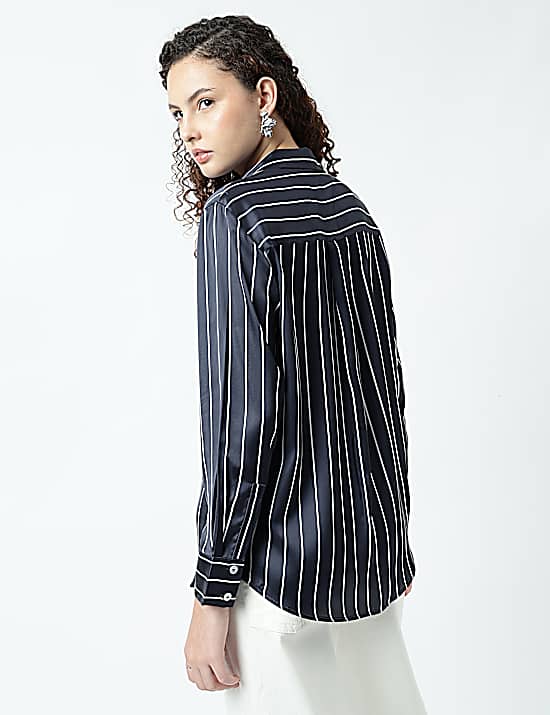 Tailored Striped Longline Waistcoat