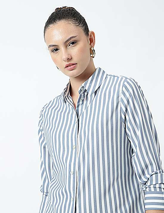 Tailored Striped Longline Waistcoat