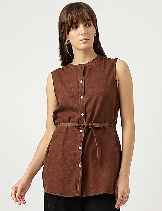 Tailored Striped Longline Waistcoat