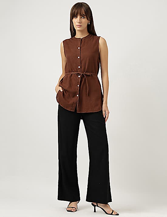 Tailored Striped Longline Waistcoat