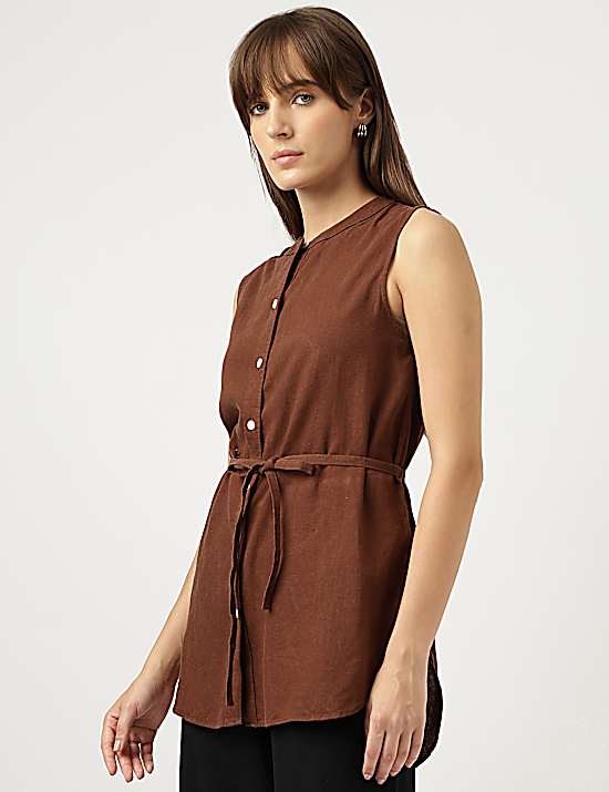 Tailored Striped Longline Waistcoat