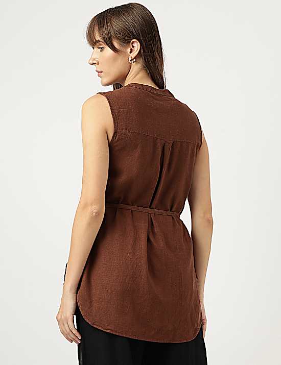 Tailored Striped Longline Waistcoat
