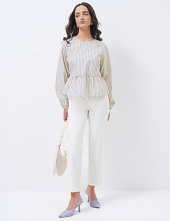 Tailored Striped Longline Waistcoat