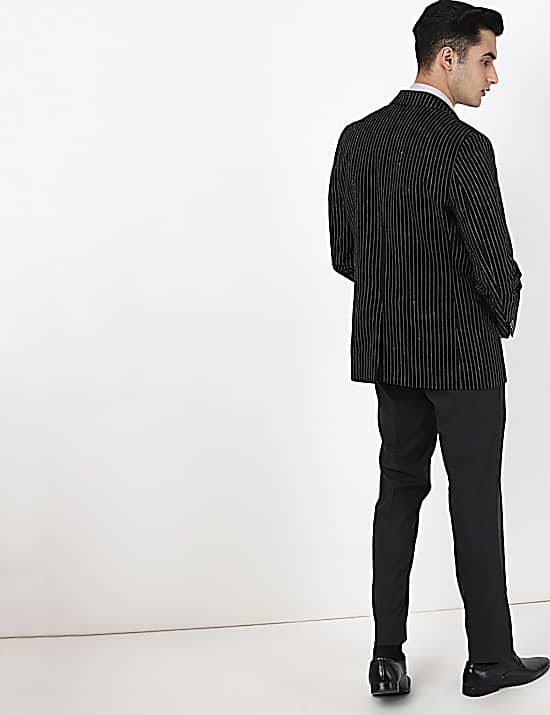 Tailored Striped Longline Waistcoat