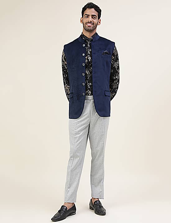 Tailored Striped Longline Waistcoat