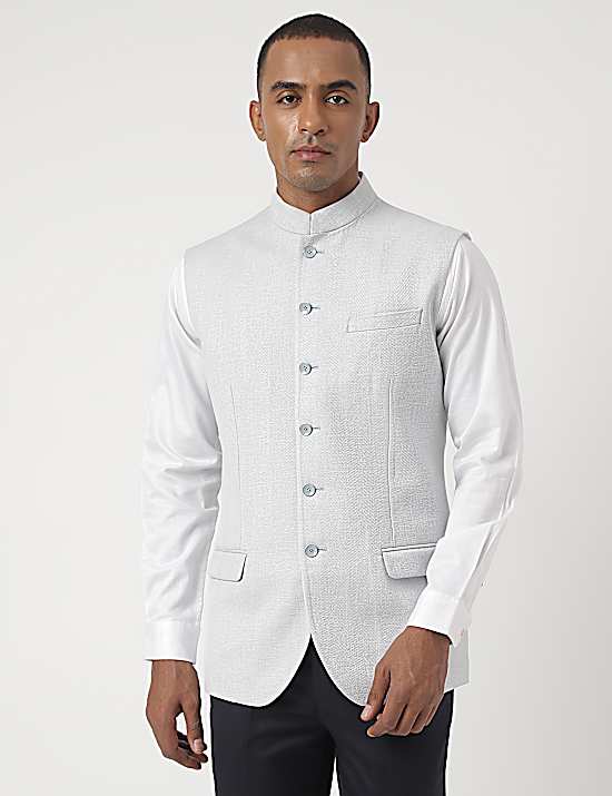 Tailored Striped Longline Waistcoat