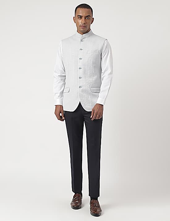 Tailored Striped Longline Waistcoat