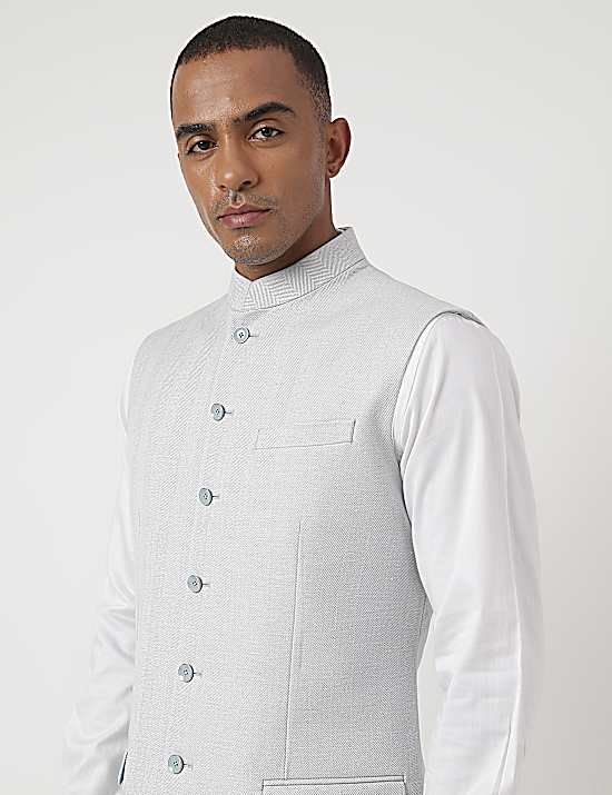 Tailored Striped Longline Waistcoat