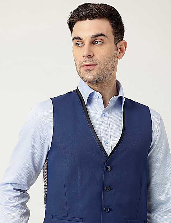 Tailored Striped Longline Waistcoat