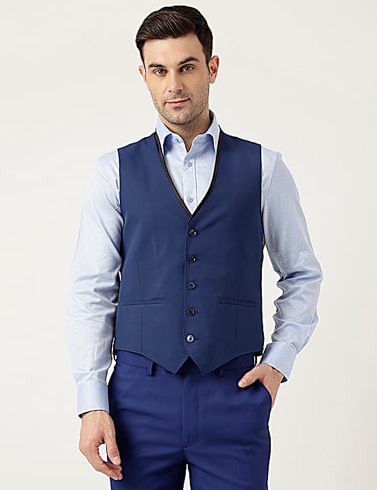 Tailored Striped Longline Waistcoat