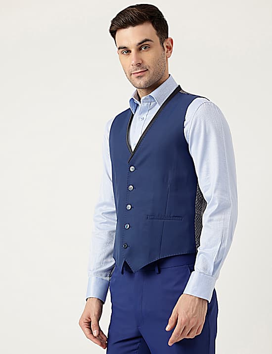 Tailored Striped Longline Waistcoat