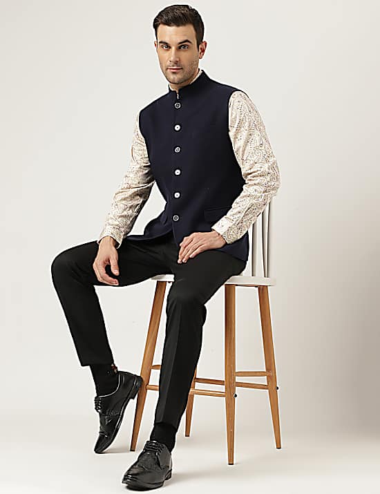 Tailored Striped Longline Waistcoat