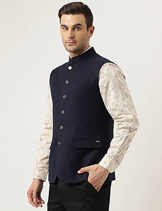 Tailored Striped Longline Waistcoat