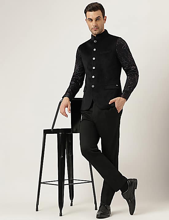 Tailored Striped Longline Waistcoat