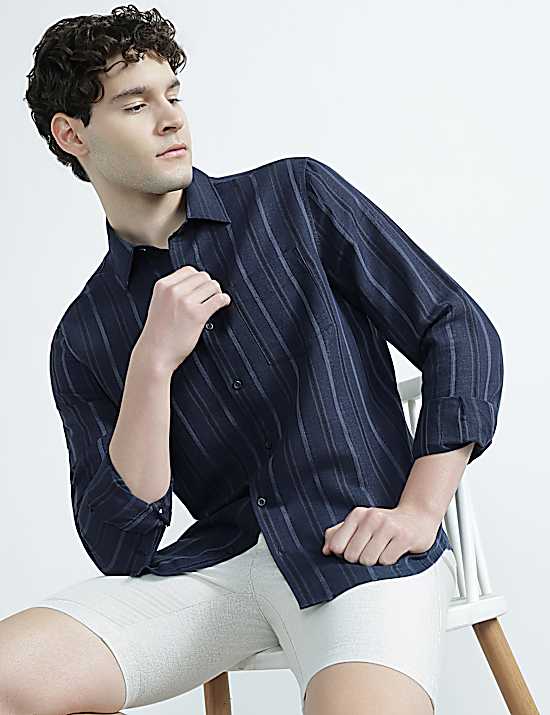 Tailored Striped Longline Waistcoat