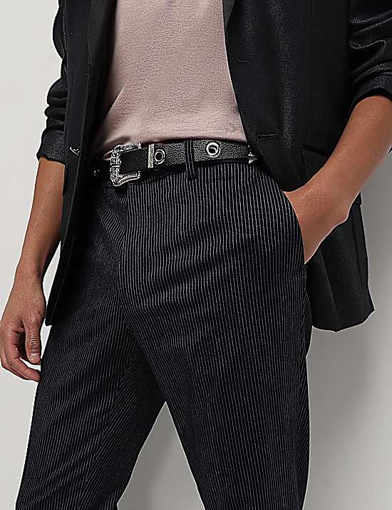 Tailored Striped Longline Waistcoat