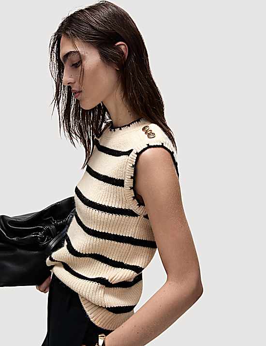 Tailored Striped Longline Waistcoat