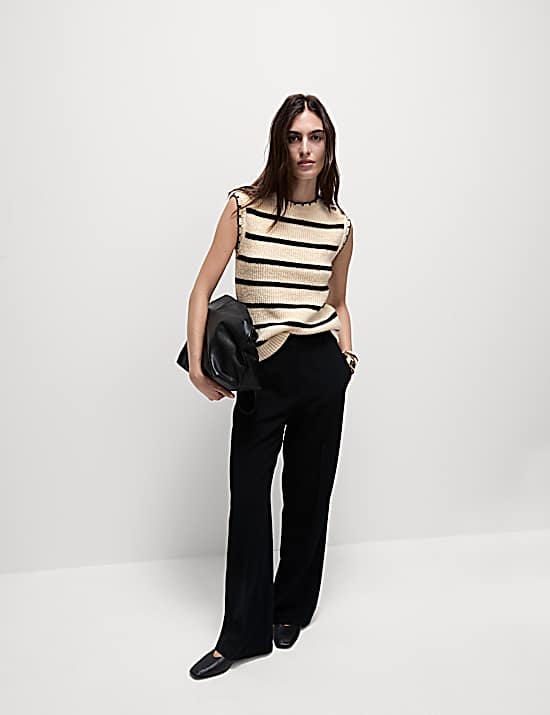 Tailored Striped Longline Waistcoat