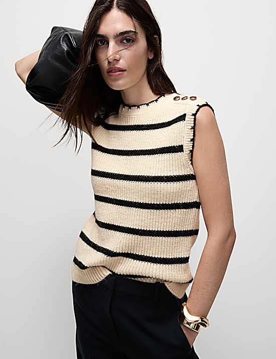 Tailored Striped Longline Waistcoat