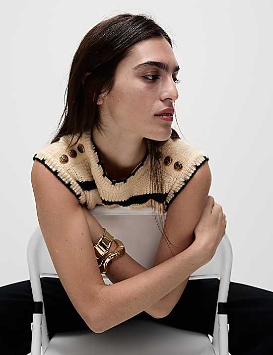 Tailored Striped Longline Waistcoat