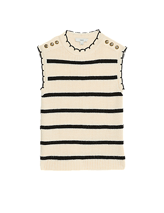 Tailored Striped Longline Waistcoat