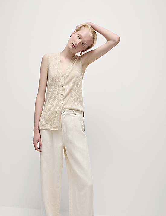 Tailored Striped Longline Waistcoat