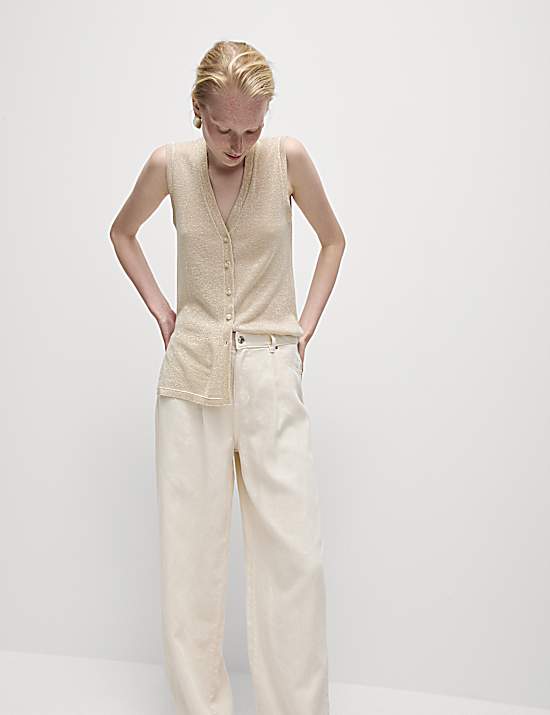 Tailored Striped Longline Waistcoat