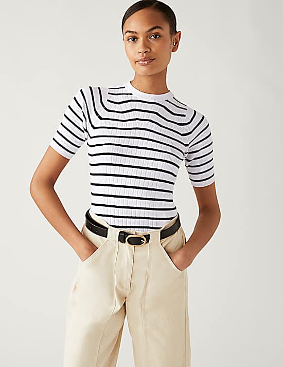 Tailored Striped Longline Waistcoat