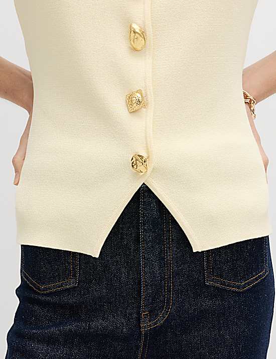 Tailored Striped Longline Waistcoat