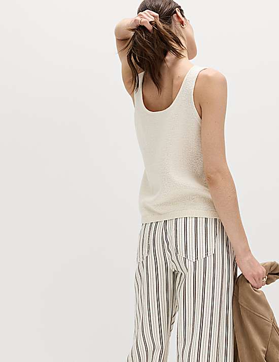 Tailored Striped Longline Waistcoat