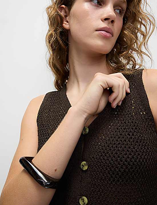 Tailored Striped Longline Waistcoat