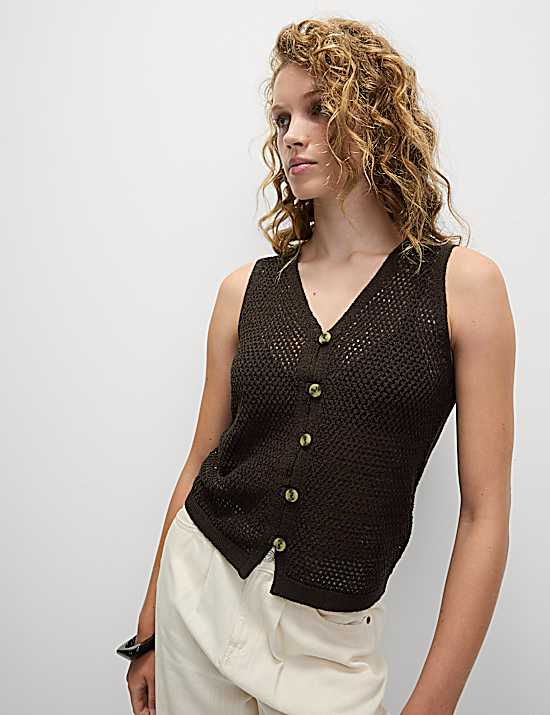 Tailored Striped Longline Waistcoat