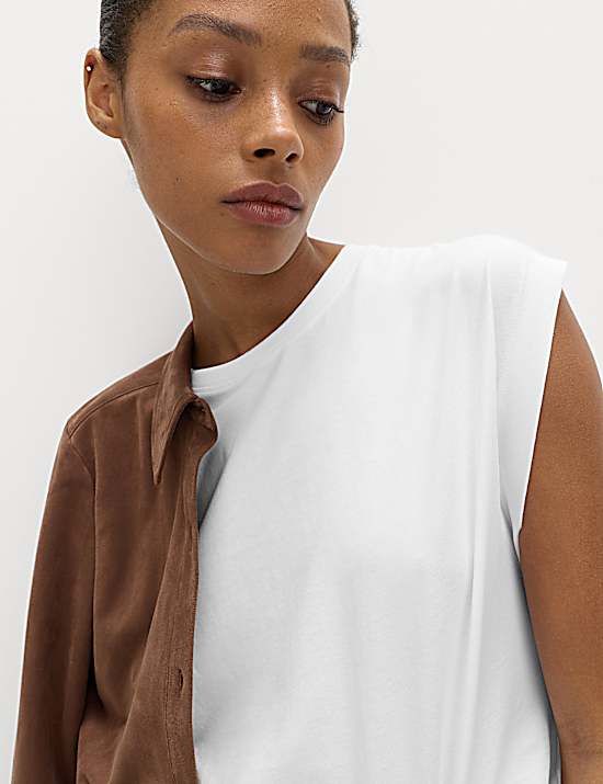 Tailored Striped Longline Waistcoat
