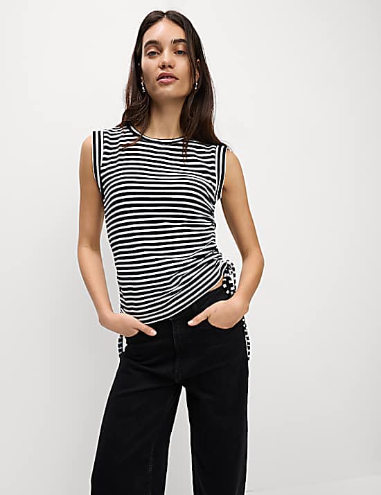 Tailored Striped Longline Waistcoat