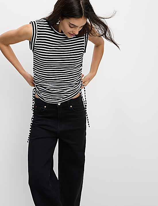 Tailored Striped Longline Waistcoat