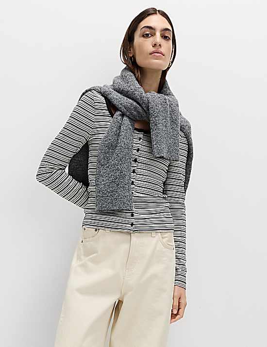 Tailored Striped Longline Waistcoat