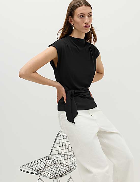 Tailored Striped Longline Waistcoat