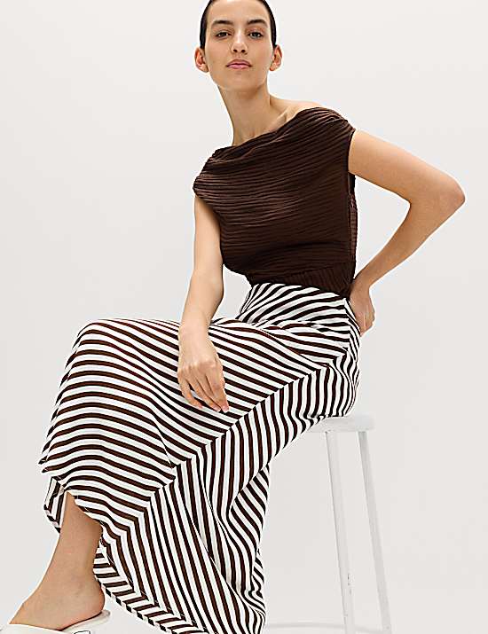 Tailored Striped Longline Waistcoat