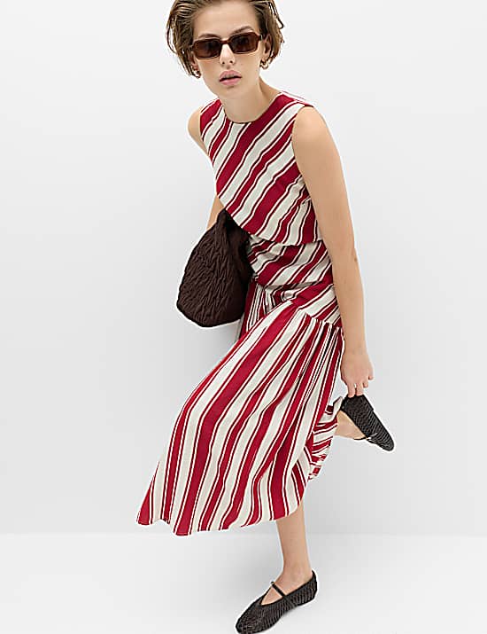 Tailored Striped Longline Waistcoat